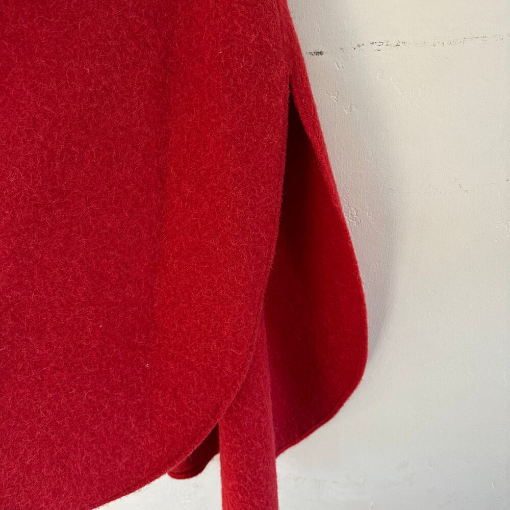 STEINER 1888 Austrian Poncho Cape‎ Alpaca Merino Wool Red One Size Holiday - Picture 5 of 9
